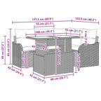 Tuin Sofa Set Met Kussen 5 Pcs Poly Riet