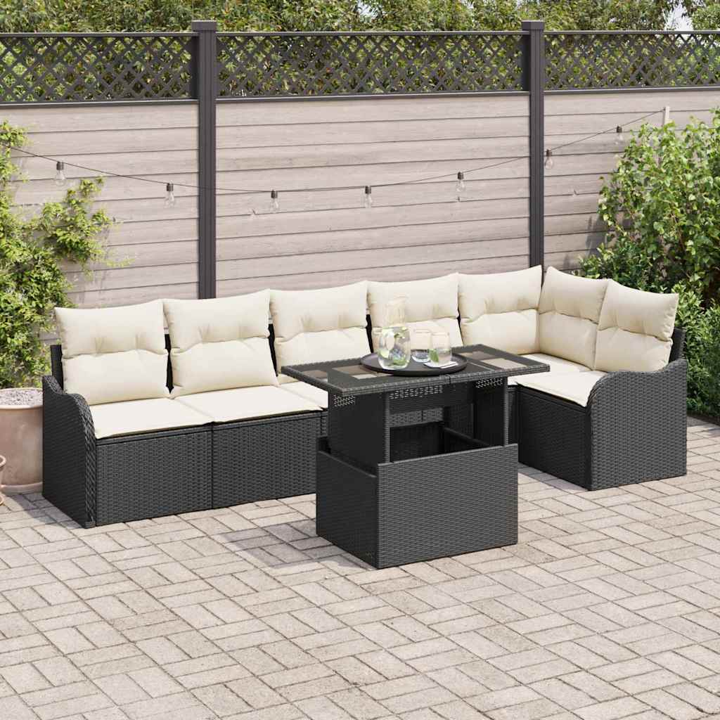 Tuin Sofa Set Met Kussen 7 Pcs Poly Riet