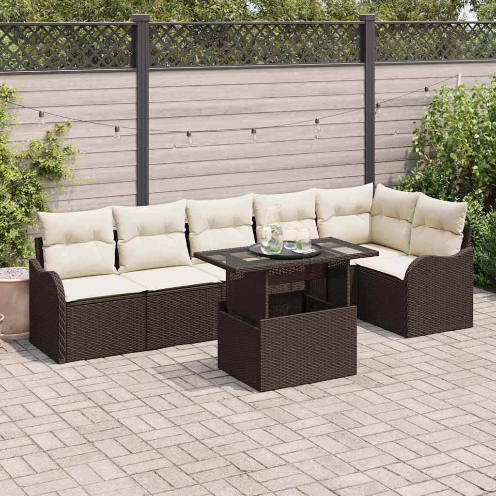 Tuin Sofa Set Met Kussen 7 Pcs Poly Riet