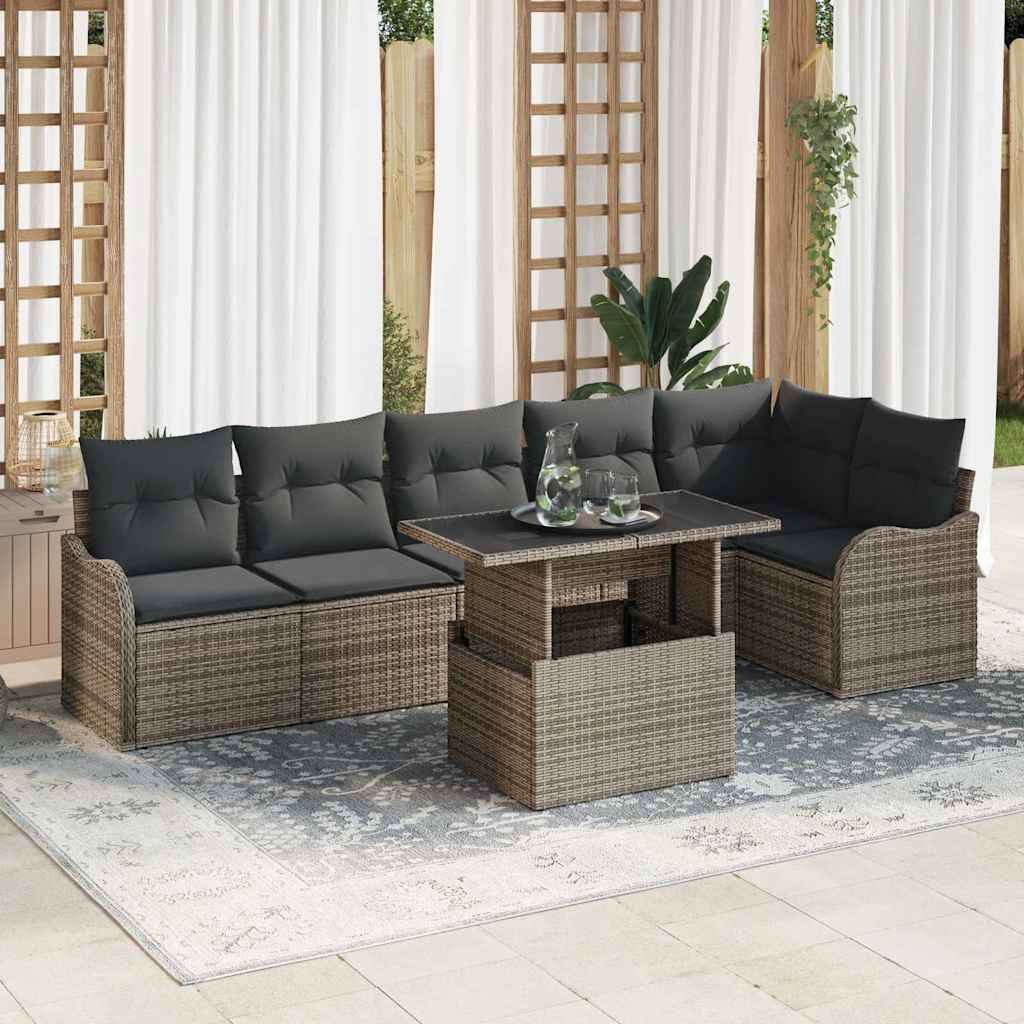 Tuin Sofa Set Met Kussen 7 Pcs Poly Riet