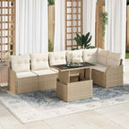 Tuin Sofa Set Met Kussen 7 Pcs Poly Riet