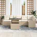 Tuin Sofa Set Met Kussen 7 Pcs Poly Riet
