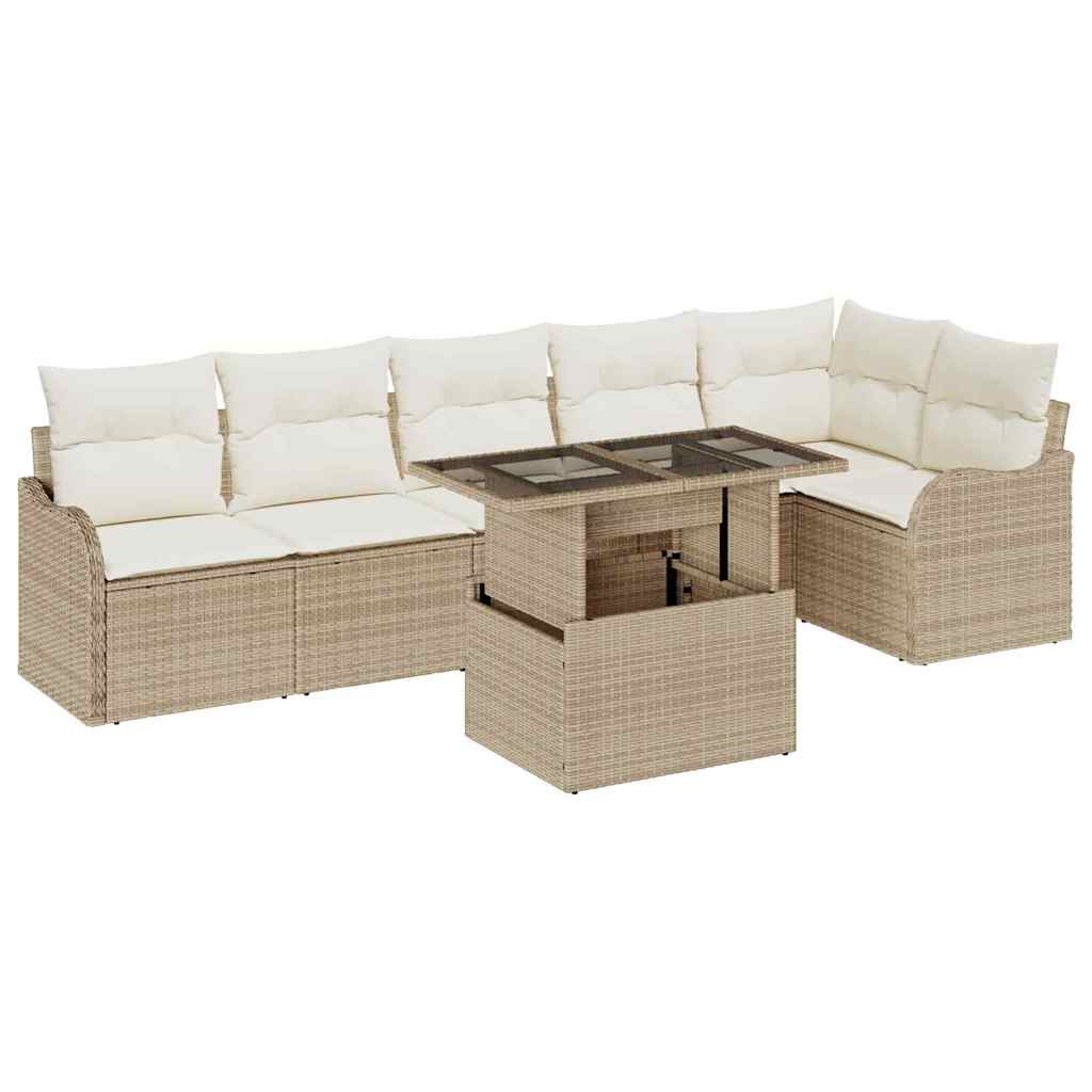 Tuin Sofa Set Met Kussen 7 Pcs Poly Riet