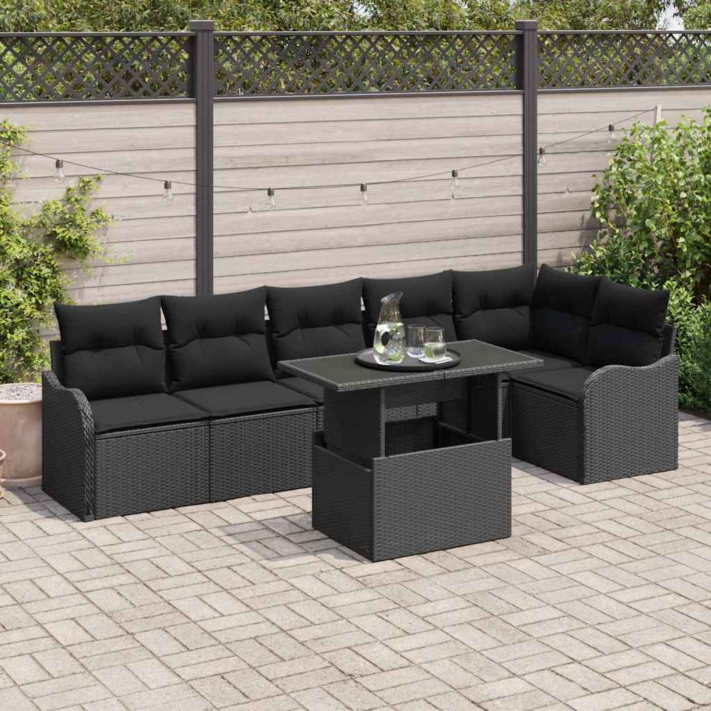Tuin Sofa Set Met Kussen 7 Pcs Poly Riet