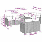 Tuin Sofa Set Met Kussen 9 Pcs Poly Riet