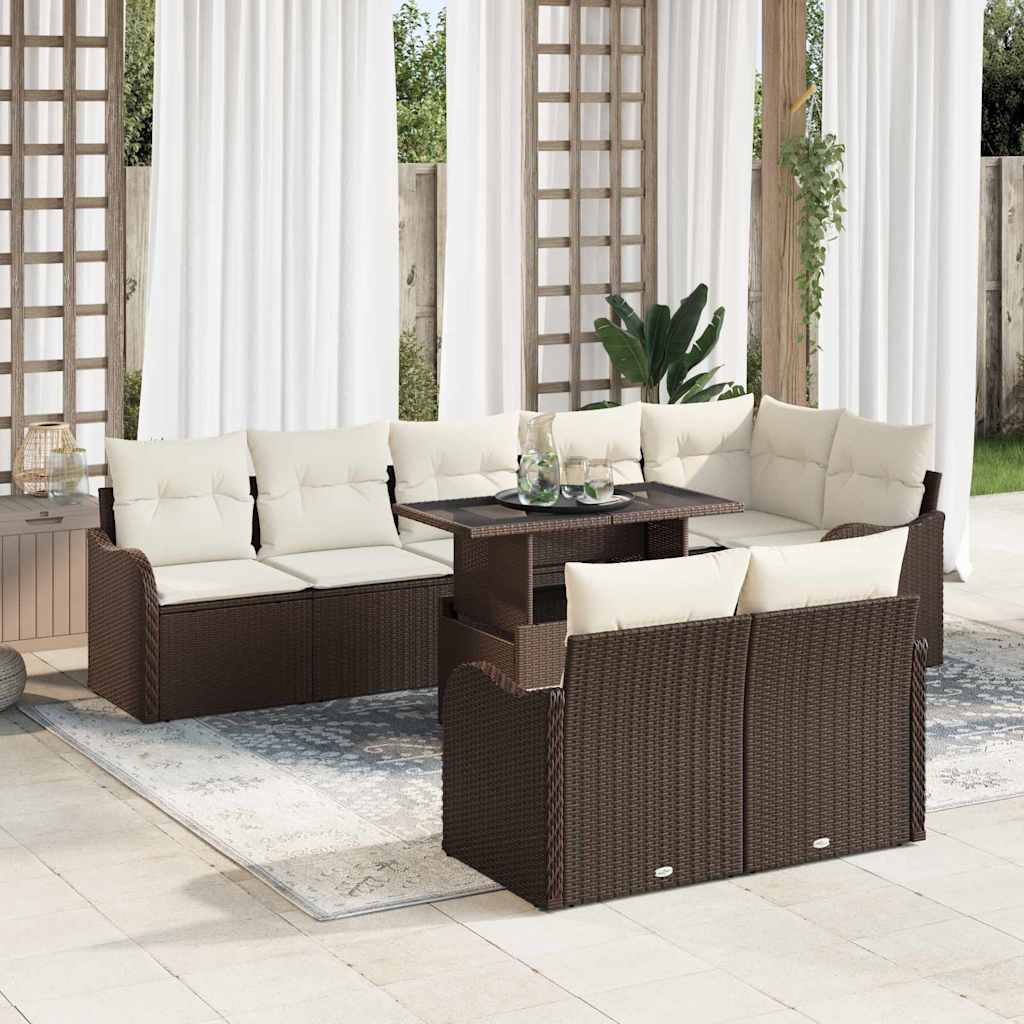Tuin Sofa Set Met Kussen 9 Pcs Poly Riet