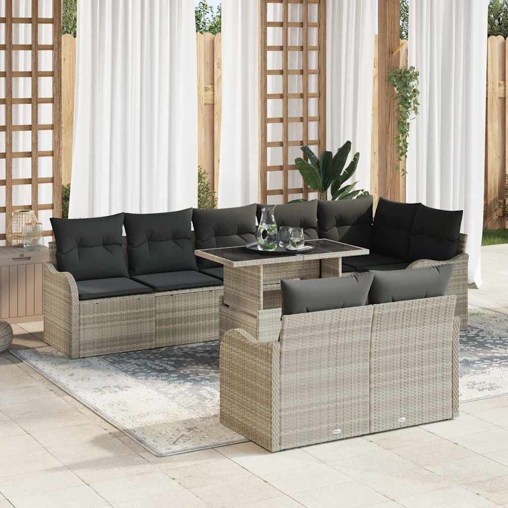 Tuin Sofa Set Met Kussen 9 Pcs Poly Riet