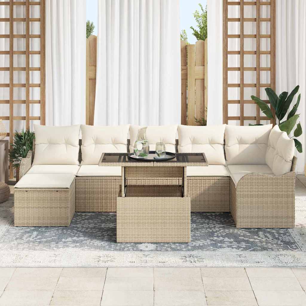 Tuin Sofa Set Met Kussen 8 Pcs Poly Riet