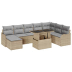 Tuin Sofa Set Met Kussen 9 Pcs Poly Riet