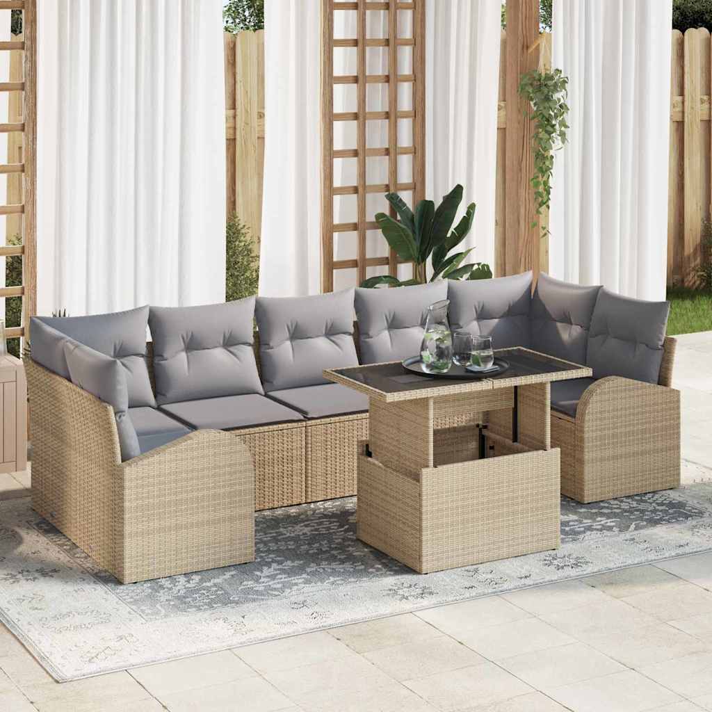 Tuin Sofa Set Met Kussen 8 Pcs Poly Riet