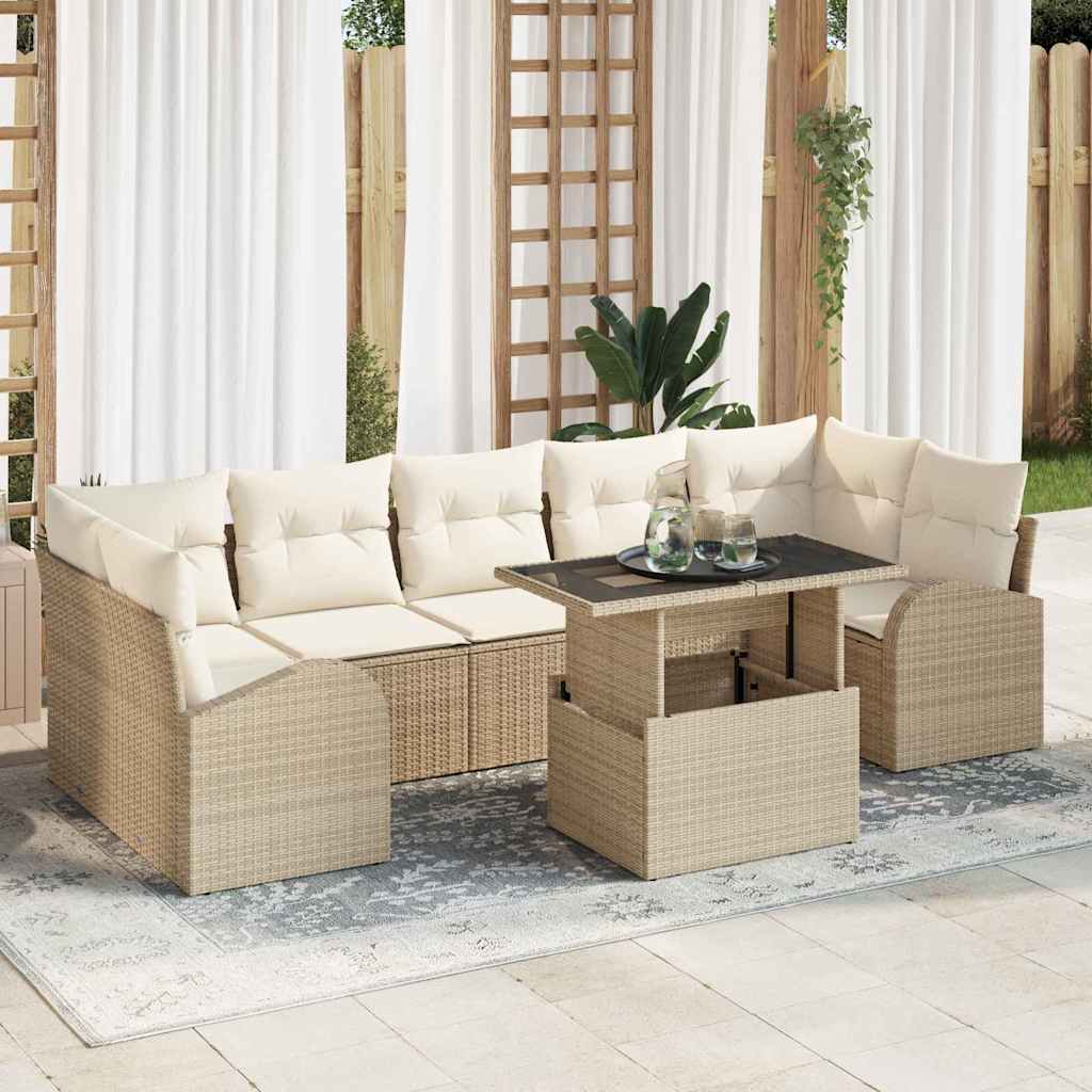 Tuin Sofa Set Met Kussen 8 Pcs Poly Riet