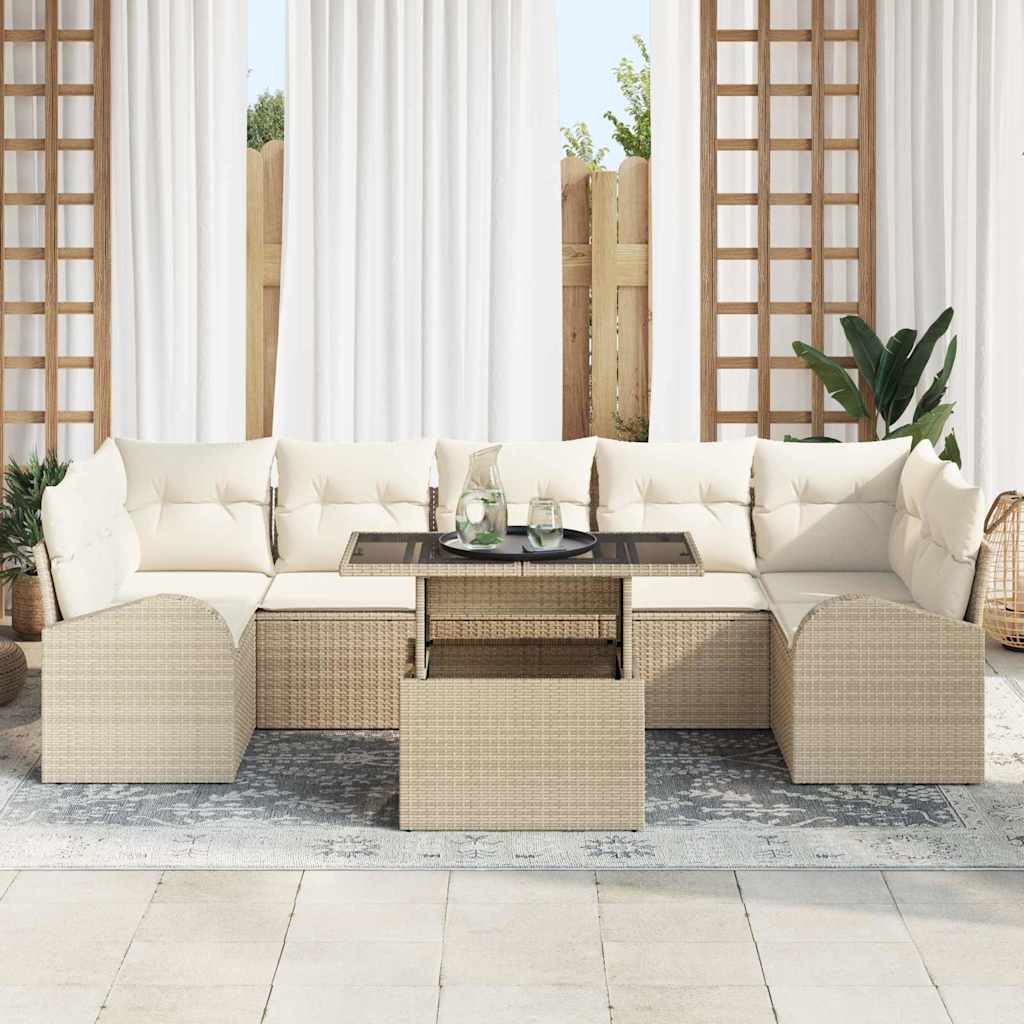 Tuin Sofa Set Met Kussen 8 Pcs Poly Riet