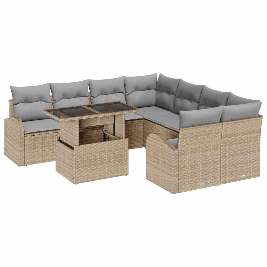 Tuin Sofa Set Met Kussen 9 Pcs Poly Riet