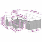 Tuin Sofa Set Met Kussen 9 Pcs Poly Riet