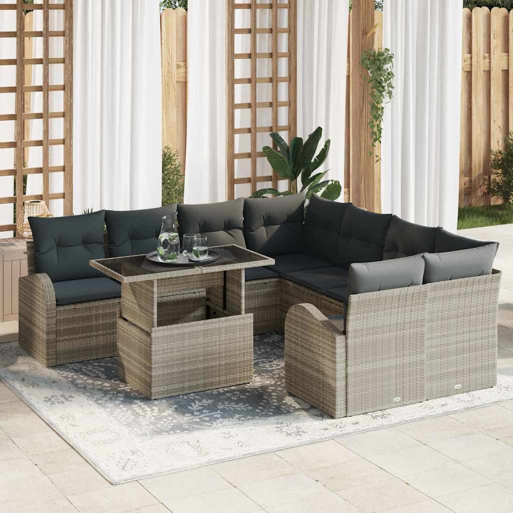 Tuin Sofa Set Met Kussen 9 Pcs Poly Riet