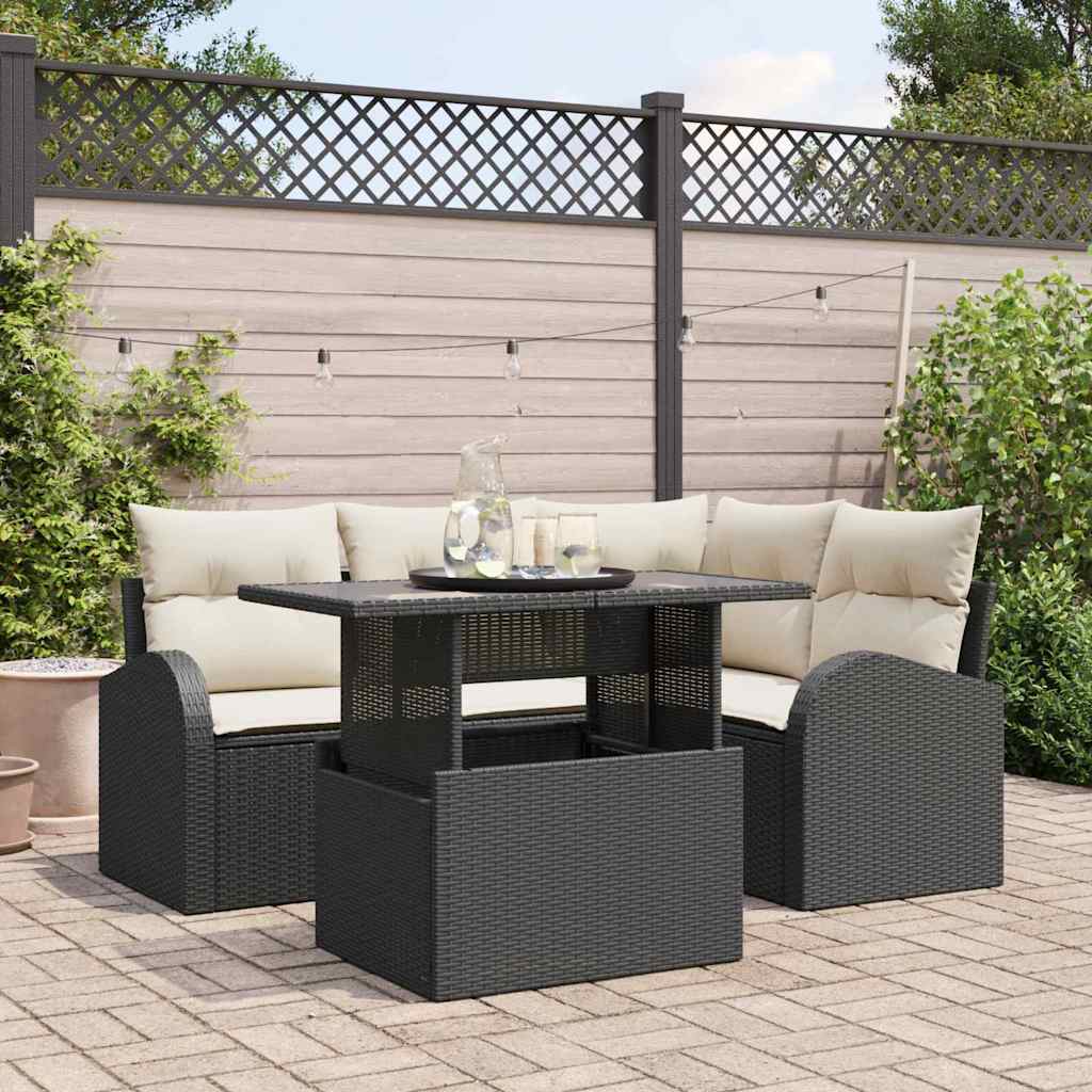 Tuin Sofa Set Met Kussen 5 Pcs Poly Riet