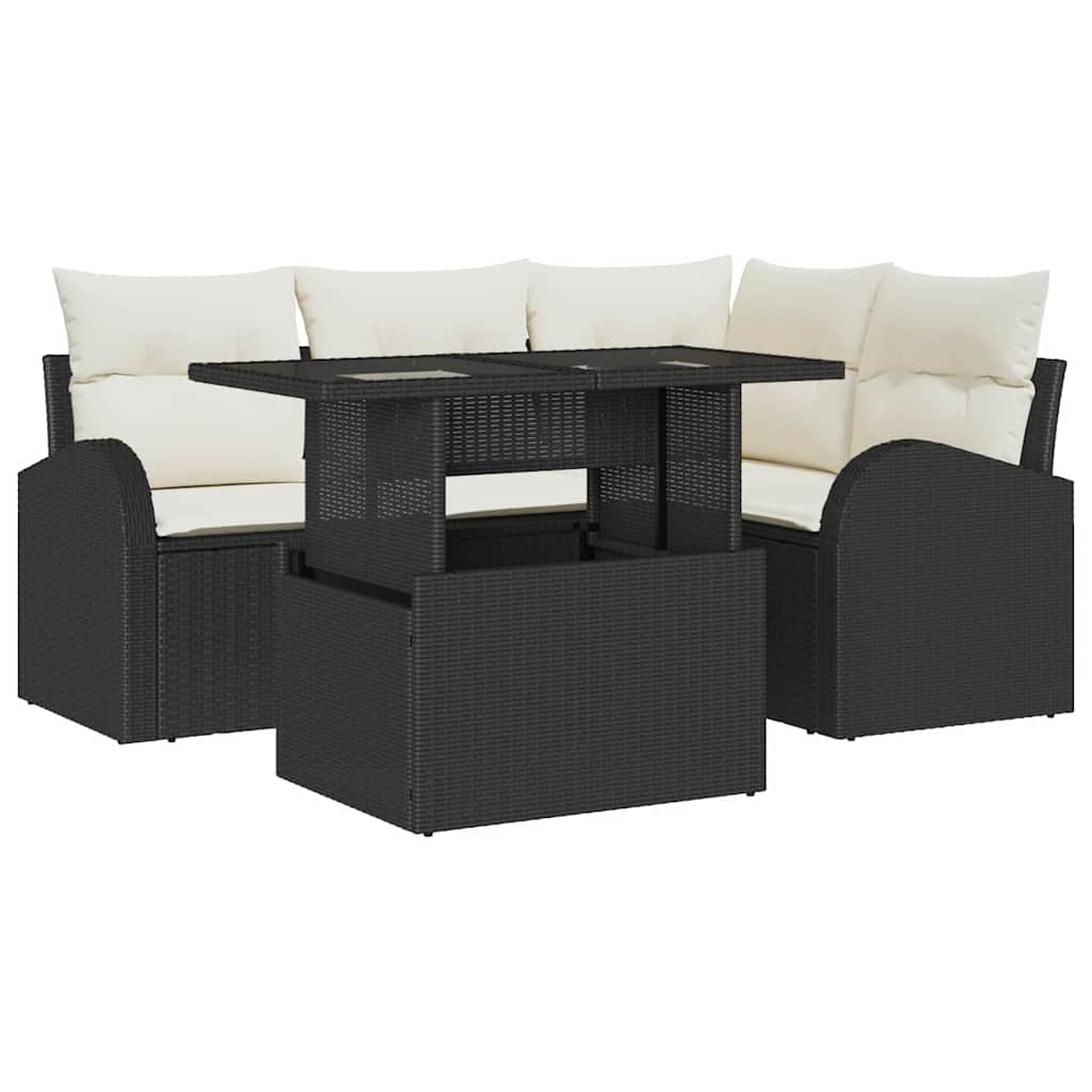 Tuin Sofa Set Met Kussen 5 Pcs Poly Riet