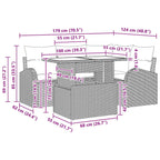 Tuin Sofa Set Met Kussen 5 Pcs Poly Riet