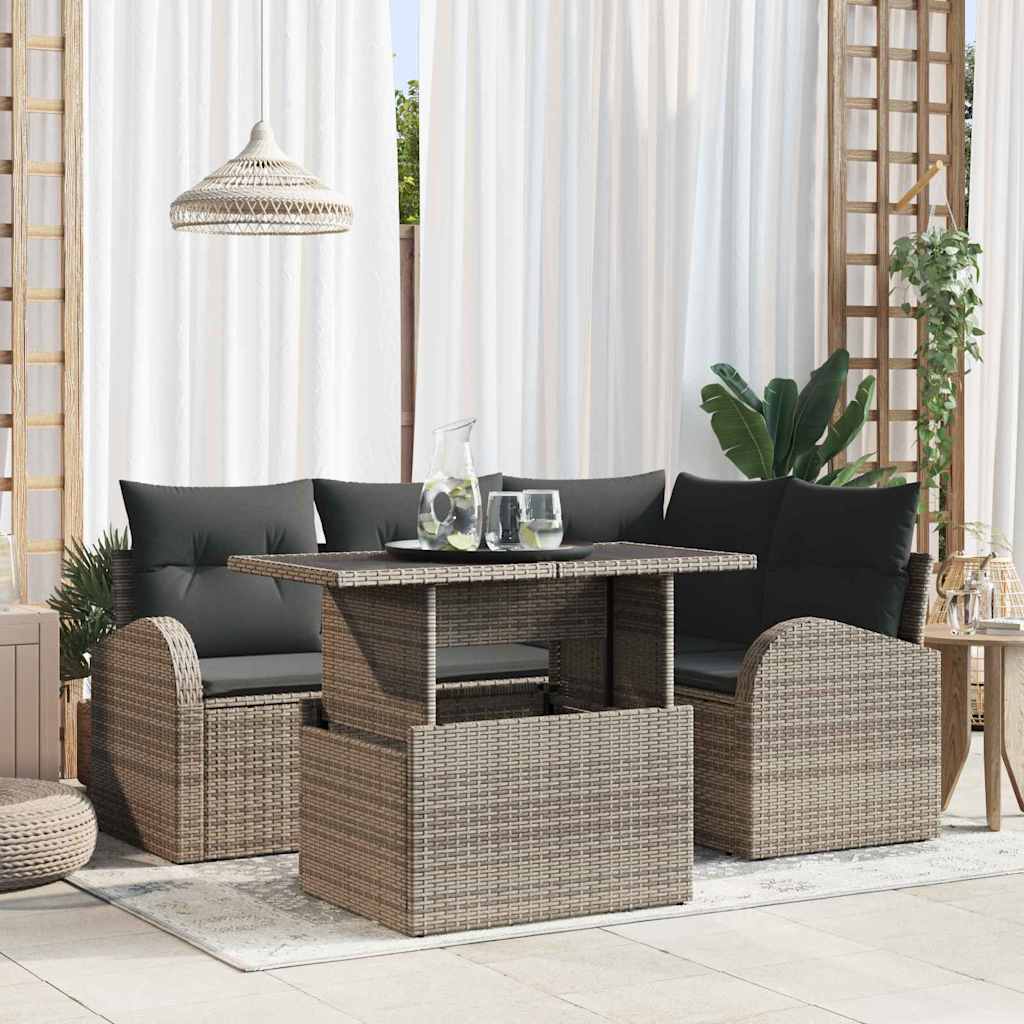 Tuin Sofa Set Met Kussen 5 Pcs Poly Riet
