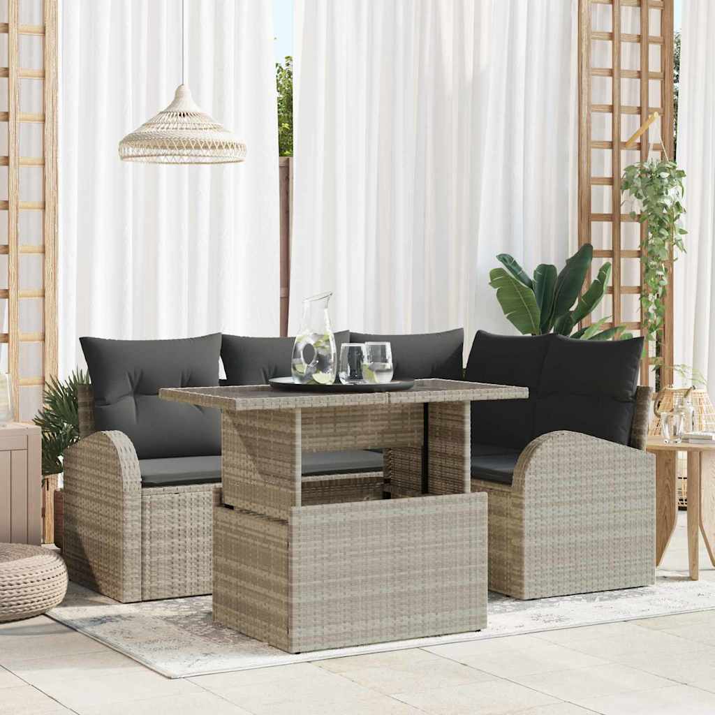 Tuin Sofa Set Met Kussen 5 Pcs Poly Riet