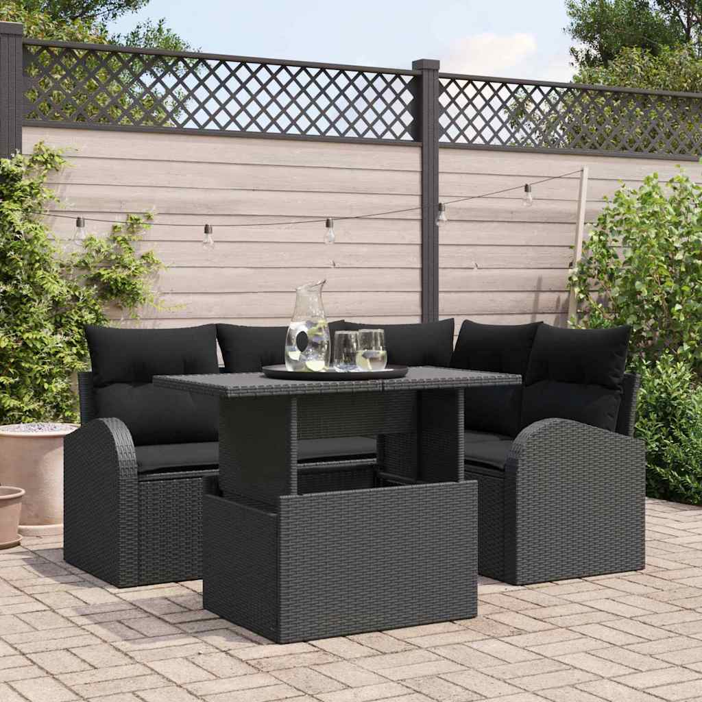 Tuin Sofa Set Met Kussen 5 Pcs Poly Riet