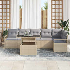 Tuin Sofa Set Met Kussen 7 Pcs Poly Riet