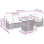 Tuin Sofa Set Met Kussen 7 Pcs Poly Riet