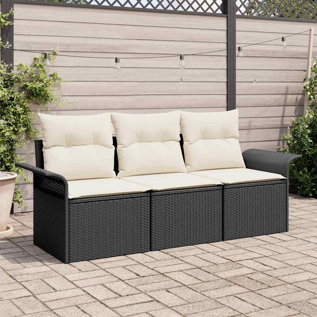 Tuin Sofa Set Met Kussen Met Opslag 3 Pcs Poly Riet