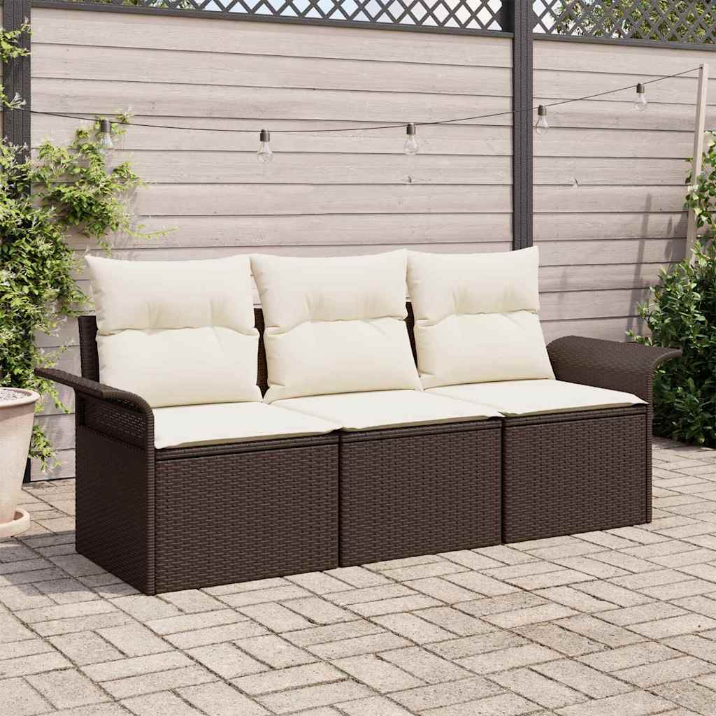 Tuin Sofa Set Met Kussen Met Opslag 3 Pcs Poly Riet