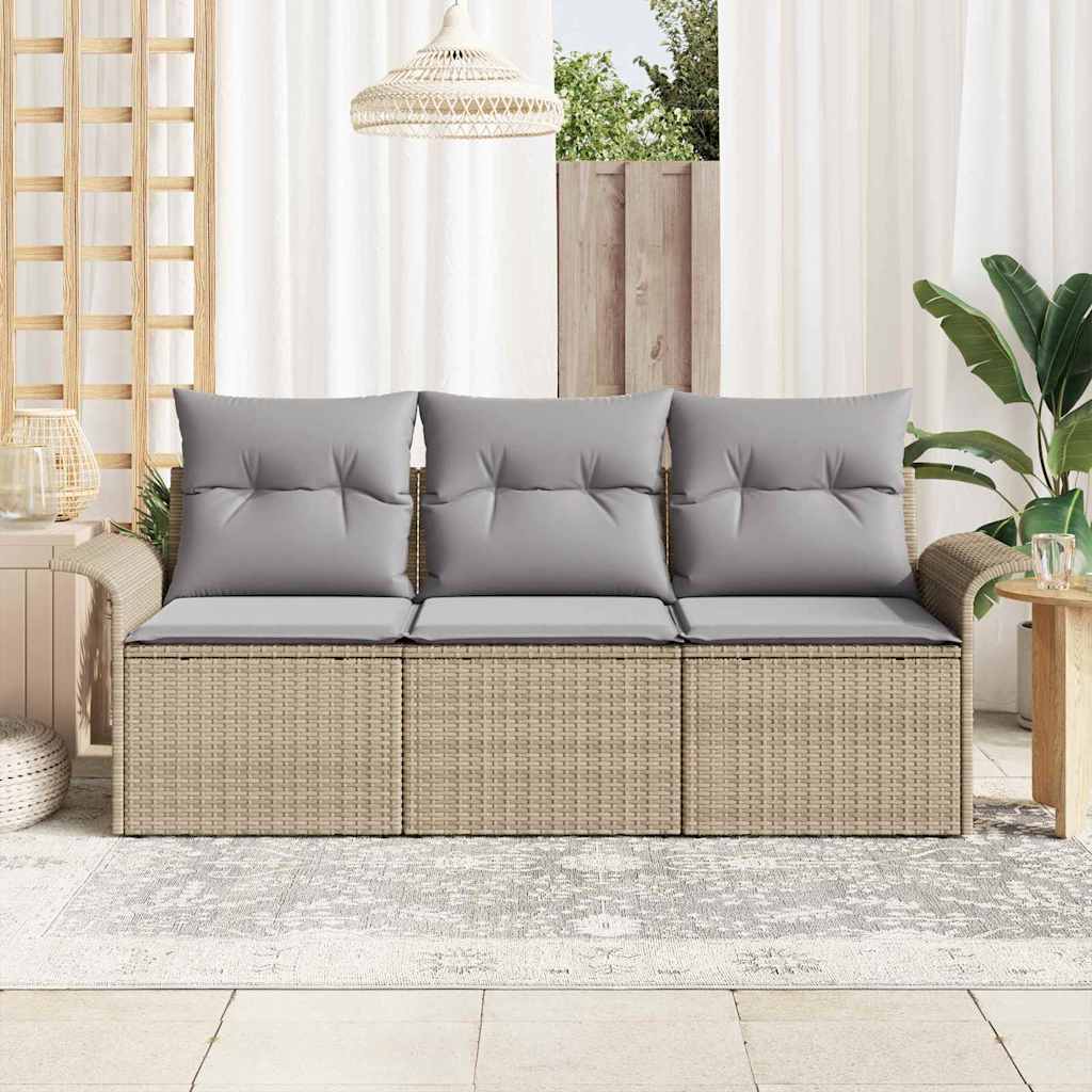 Tuin Sofa Set Met Kussen Met Opslag 3 Pcs Poly Riet