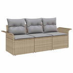 Tuin Sofa Set Met Kussen Met Opslag 3 Pcs Poly Riet