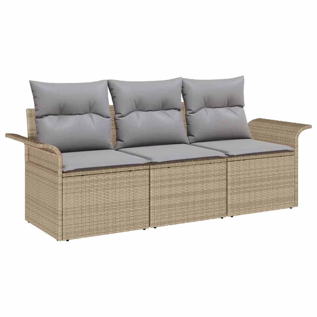 Tuin Sofa Set Met Kussen Met Opslag 3 Pcs Poly Riet