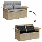 Tuin Sofa Set Met Kussen Met Opslag 3 Pcs Poly Riet