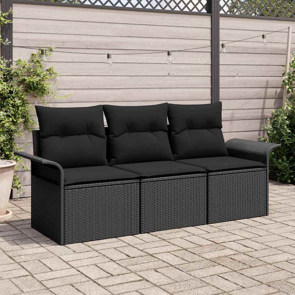 Tuin Sofa Set Met Kussen Met Opslag 3 Pcs Poly Riet