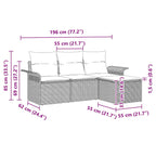 Tuin Sofa Set Met Kussen Met Opslag 4 Pcs Poly Riet