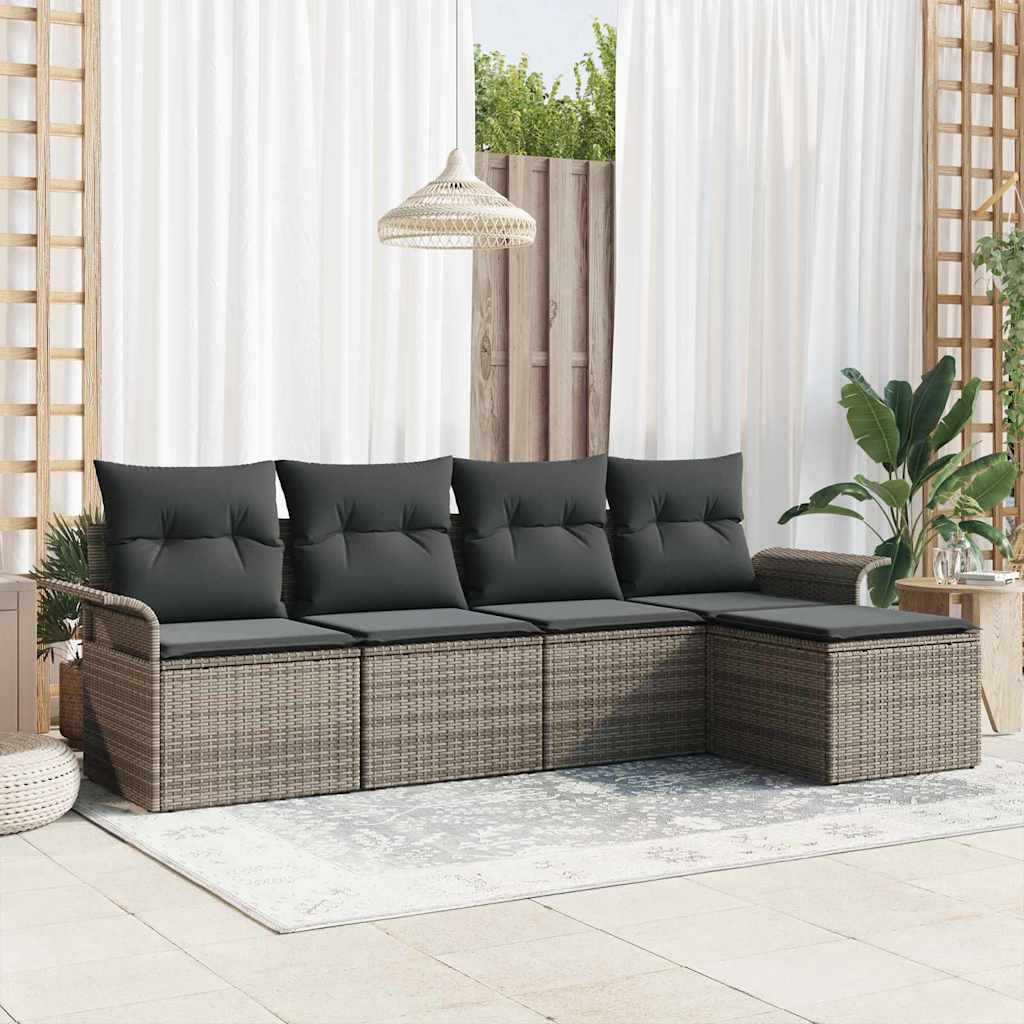 Tuin Sofa Set Met Kussen Met Opslag 6 Pcs Poly Riet