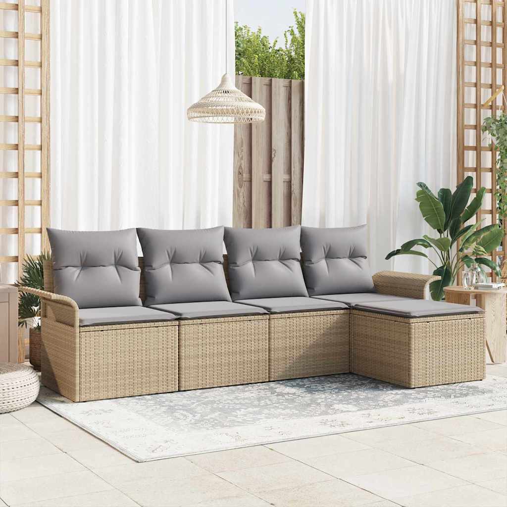 Tuin Sofa Set Met Kussen Met Opslag 6 Pcs Poly Riet