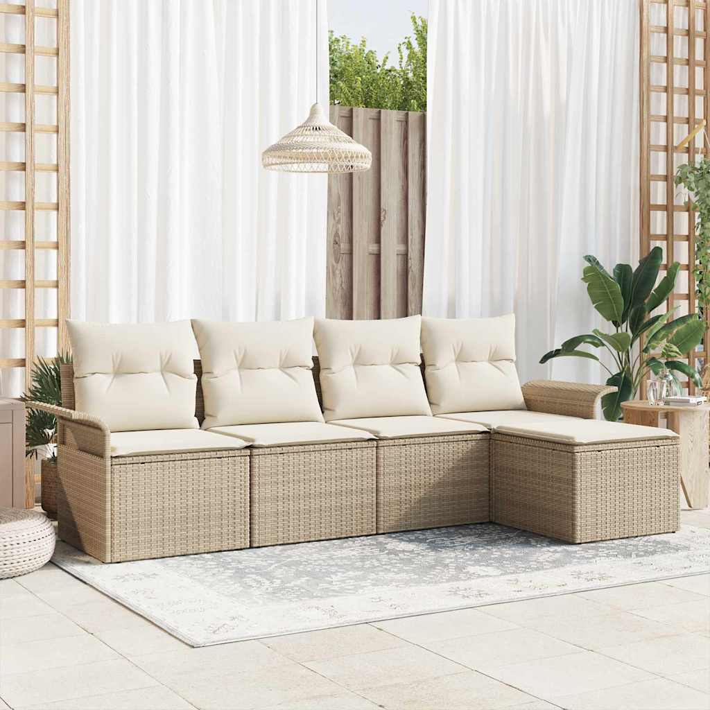 Tuin Sofa Set Met Kussen Met Opslag 6 Pcs Poly Riet