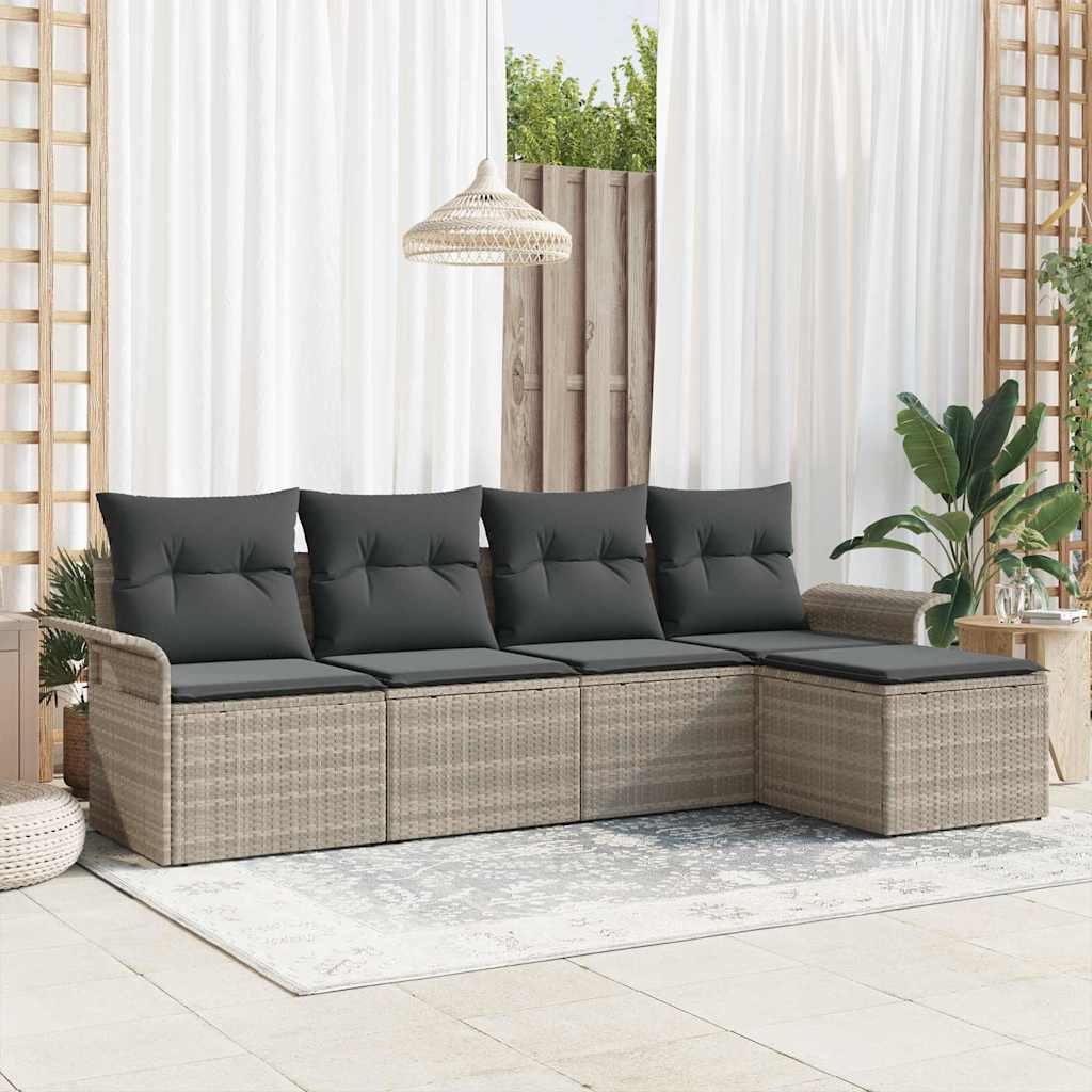 Tuin Sofa Set Met Kussen Met Opslag 6 Pcs Poly Riet