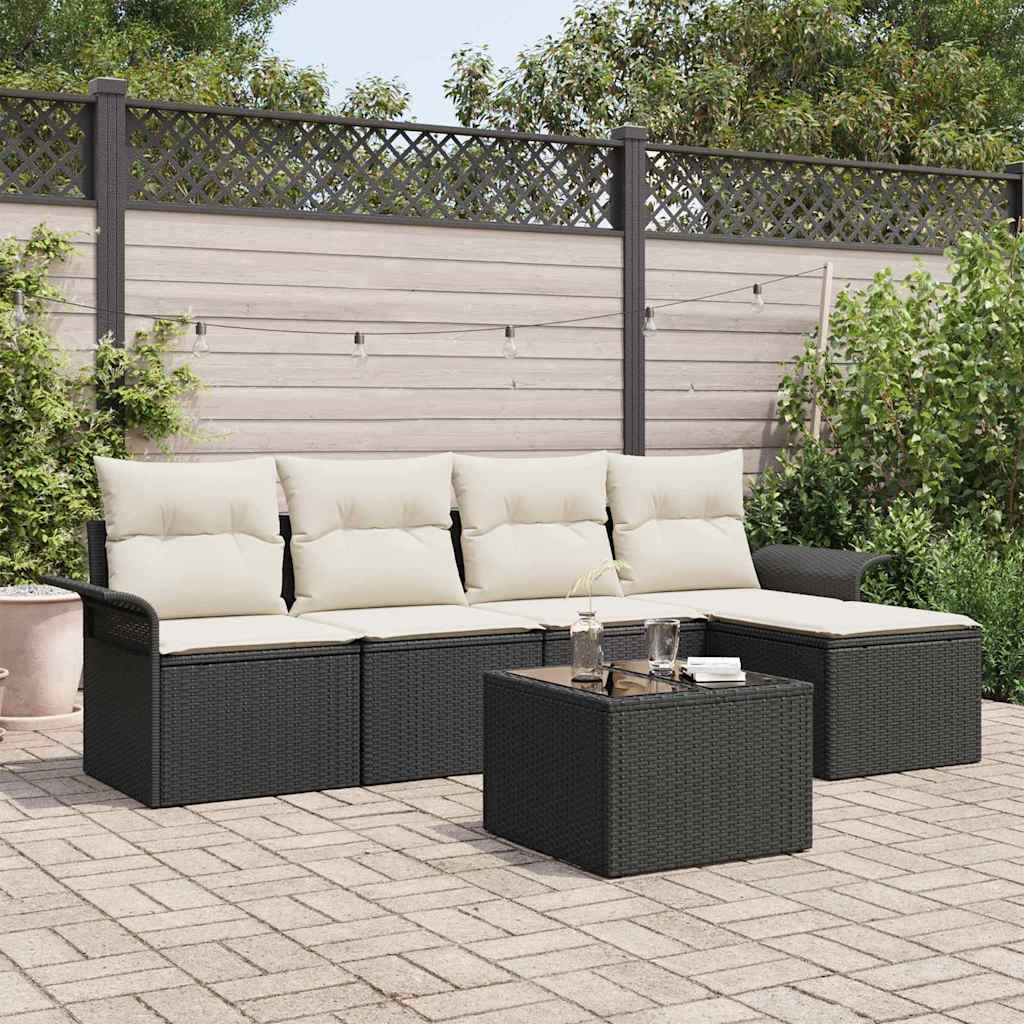 Tuin Sofa Set Met Kussen Met Opslag 6 Pcs Poly Riet
