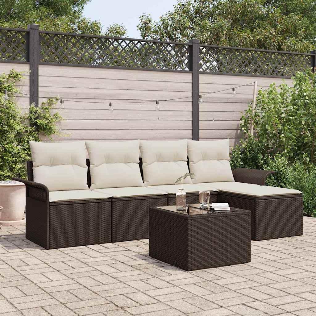 Tuin Sofa Set Met Kussen Met Opslag 6 Pcs Poly Riet