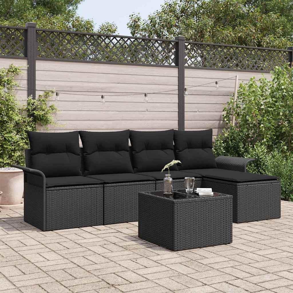 Tuin Sofa Set Met Kussen Met Opslag 6 Pcs Poly Riet