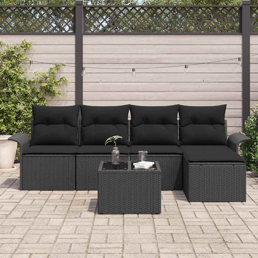 Tuin Sofa Set Met Kussen Met Opslag 6 Pcs Poly Riet