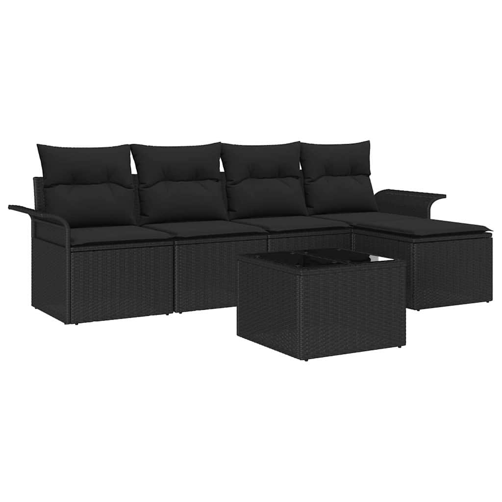 Tuin Sofa Set Met Kussen Met Opslag 6 Pcs Poly Riet