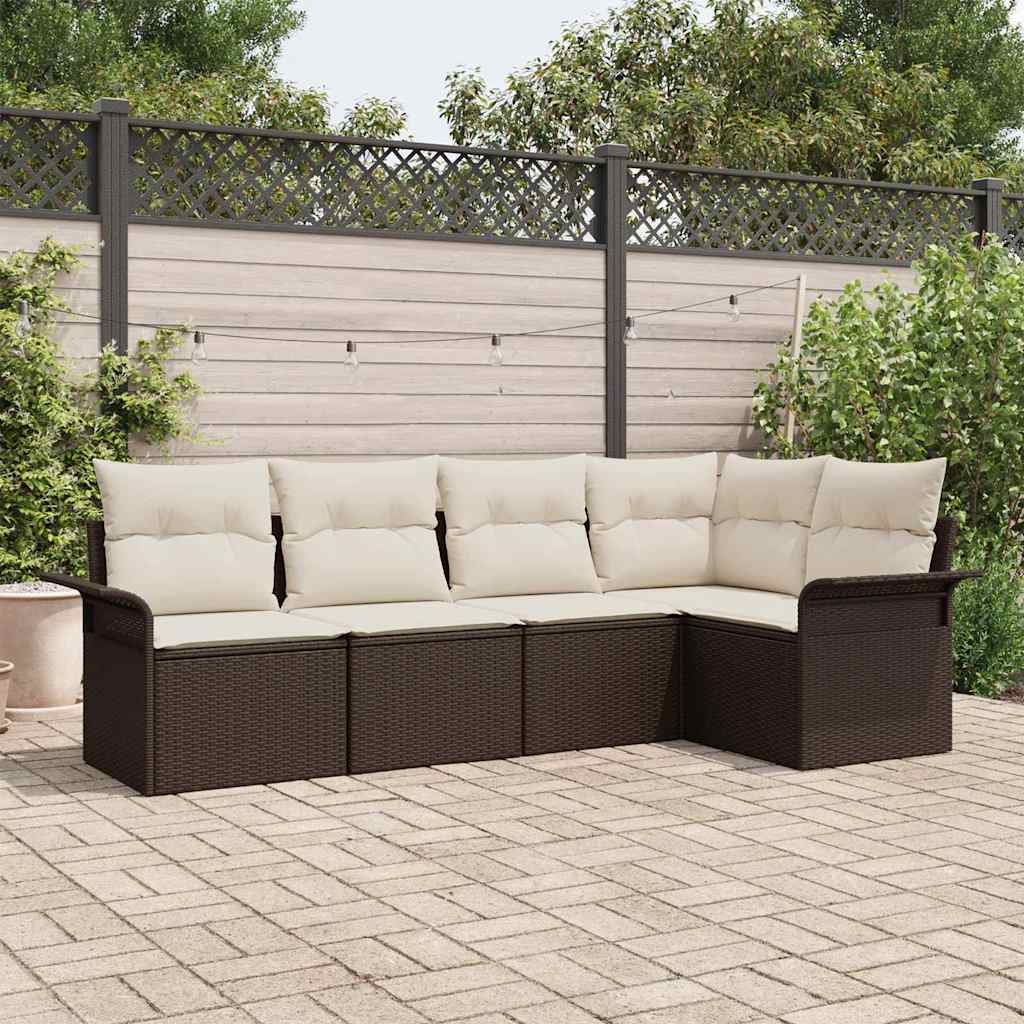 Tuin Sofa Set Met Kussen Met Opslag 6 Pcs Poly Riet