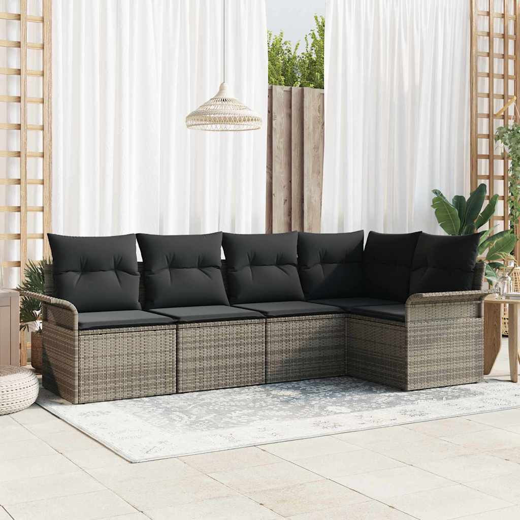 Tuin Sofa Set Met Kussen Met Opslag 6 Pcs Poly Riet