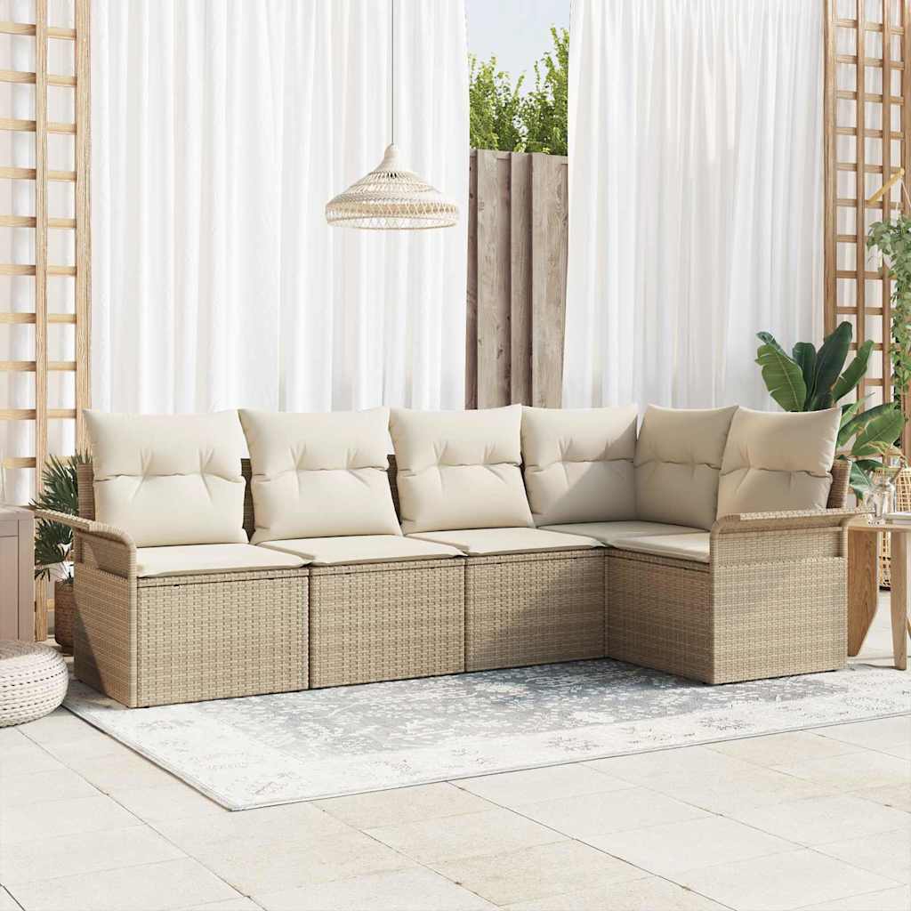 Tuin Sofa Set Met Kussen Met Opslag 6 Pcs Poly Riet