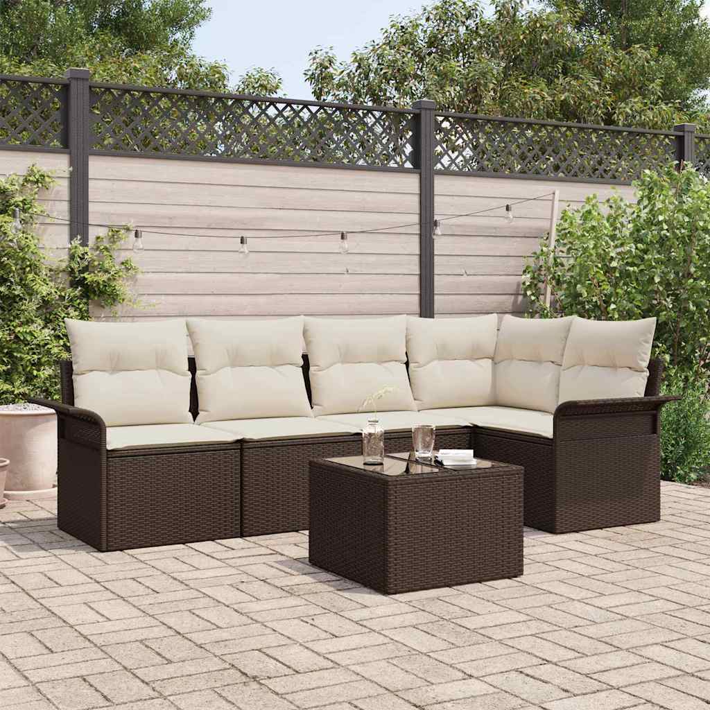 Tuin Sofa Set Met Kussen Met Opslag 6 Pcs Poly Riet