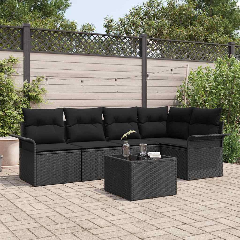 Tuin Sofa Set Met Kussen Met Opslag 6 Pcs Poly Riet