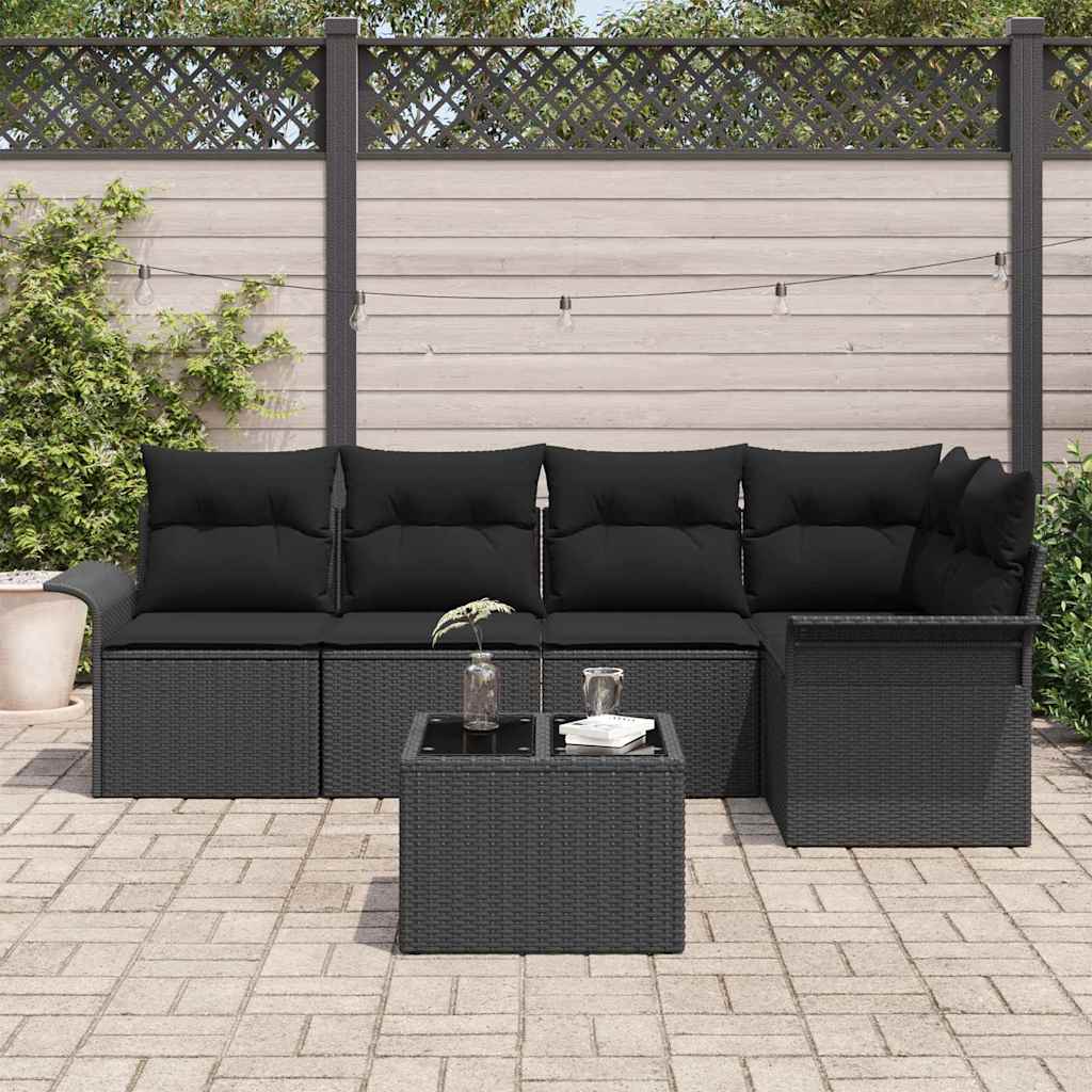 Tuin Sofa Set Met Kussen Met Opslag 6 Pcs Poly Riet